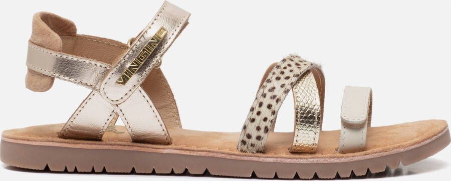 VINGINO Olivia leren sandalen goud metallic Leer Dierenprint 29 - Foto 2