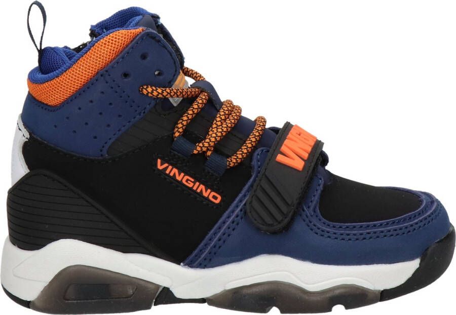 Vingino Raoul Mid leren sneakers donkerblauw