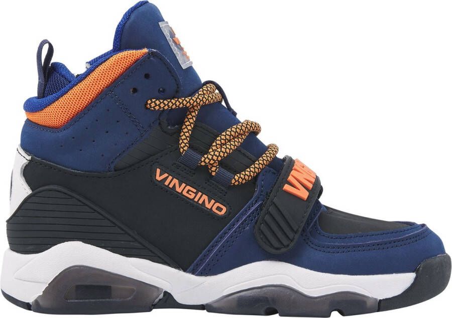 Vingino Raoul Mid leren sneakers donkerblauw