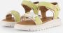 Vingino VIN825405-994 Meisjes Platte Sandalen Beige Leer Klittenband - Thumbnail 6