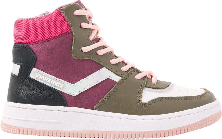 Vingino Senne Mid Hoge sneakers Leren Sneaker Kids Roze