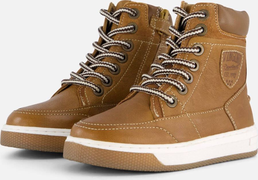 Vingino Sil Xhi Hoge sneakers Leren Sneaker Jongens Cognac