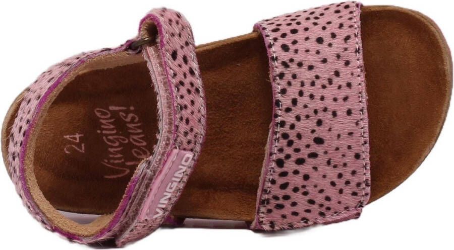 Vingino Tavi leren sandalen met dierenprint roze - Foto 2