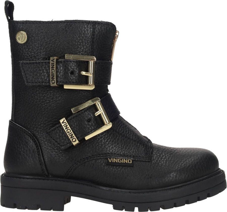 VINGINO Velia leren bikerboots zwart Meisjes Leer 31 - Foto 3