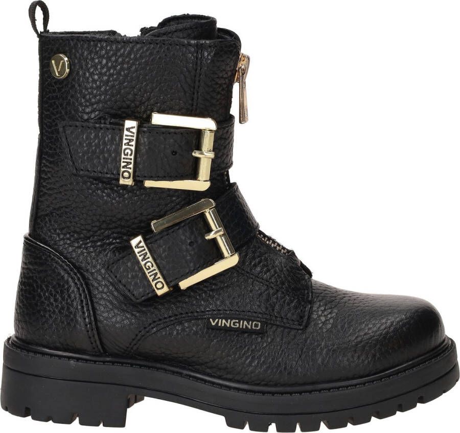 VINGINO Velia leren bikerboots zwart Meisjes Leer 38