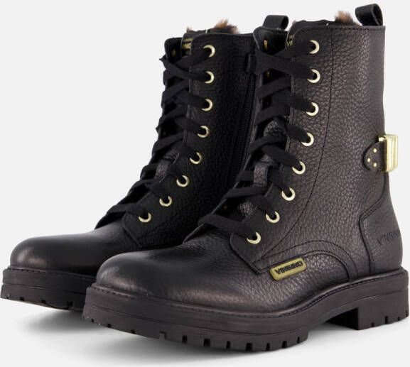 Vingino Veterboots zwart Leer Dames