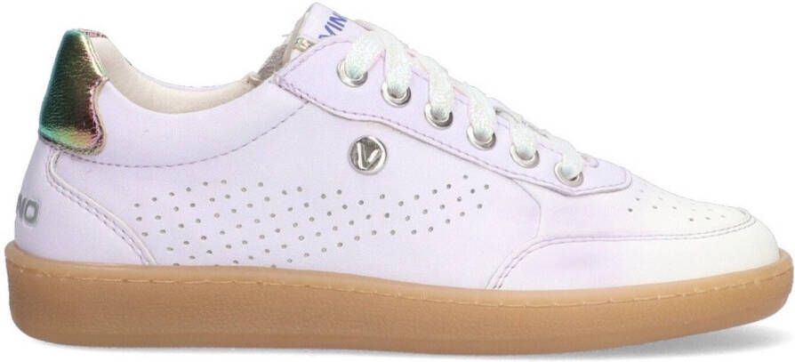 Vingino VIN825111-471 Meisjes Lage Sneakers Paars Wit Leer Veters