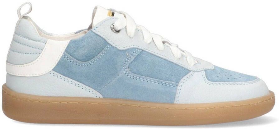 Vingino VIN825112-122 Jongens Lage Sneakers Blauw Wit Nubuck Veters