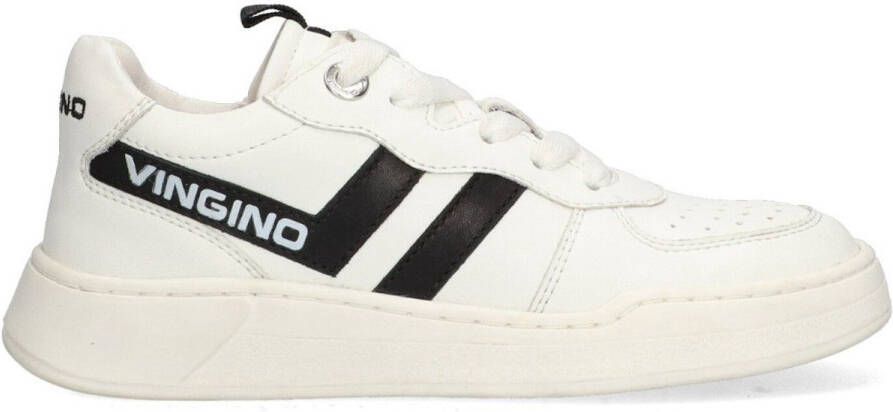 Vingino VIN825135-400 Meisjes Lage Sneakers Wit Leer Veters