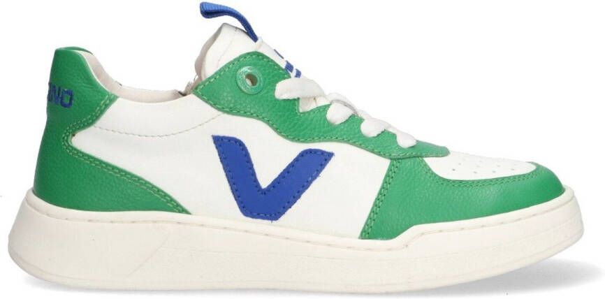 Vingino VIN825136-700 Jongens Lage Sneakers Groen Leer Veters