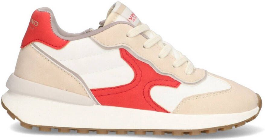 Vingino VIN825182-703 Jongens Lage Sneakers Groen Oranje Nubuck Veters