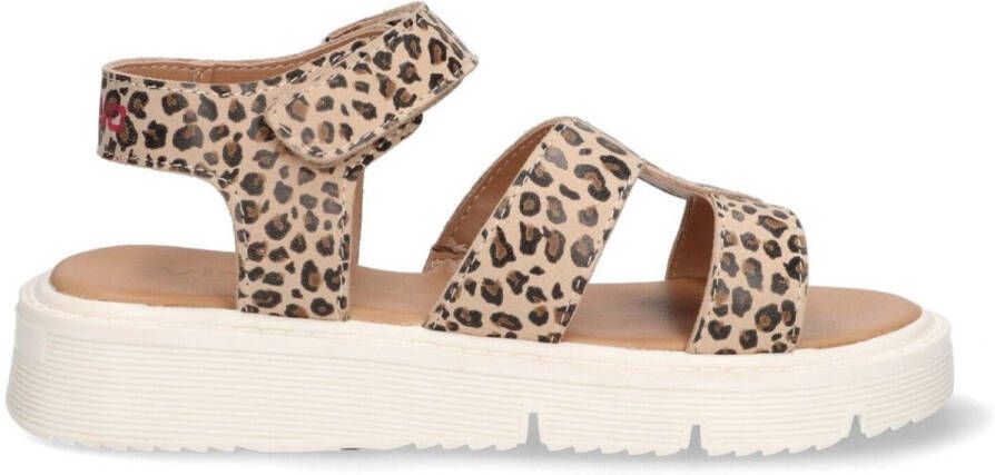 Vingino VIN825402-706 Meisjes Platte Sandalen Beige Leer Klittenband