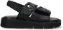 Vingino VIN825403-589 Meisjes Platte Sandalen Zwart Leer Klittenband - Thumbnail 2