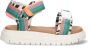 Vingino VIN825405-528 Meisjes Platte Sandalen Blauw Leer Klittenband - Thumbnail 6