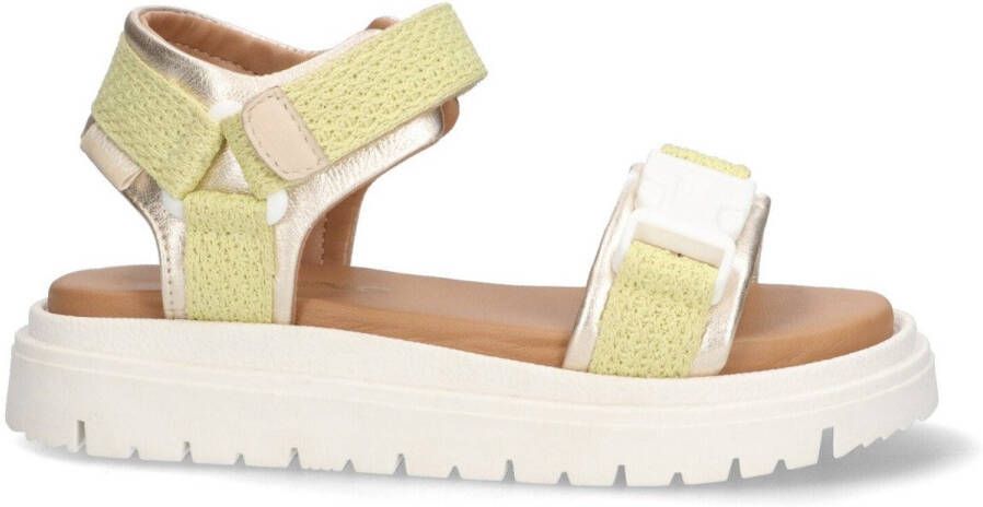 Vingino VIN825405-994 Meisjes Platte Sandalen Beige Leer Klittenband