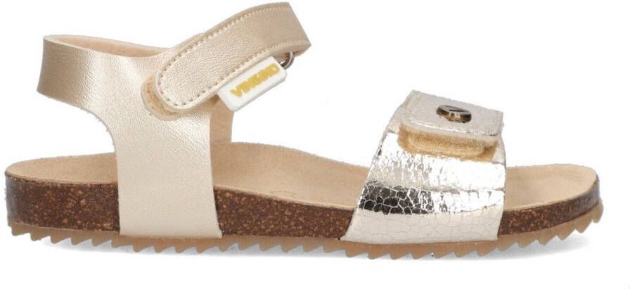 Vingino VIN825422-794 Meisjes Platte Sandalen Beige Roze Leer Klittenband