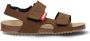 Vingino VIN825424-767 Jongens Platte Sandalen Bruin Leer Klittenband - Thumbnail 2