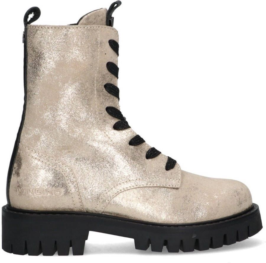 Vingino VIN825581-994 Meisjes Biker Boots Goud Leer Veters
