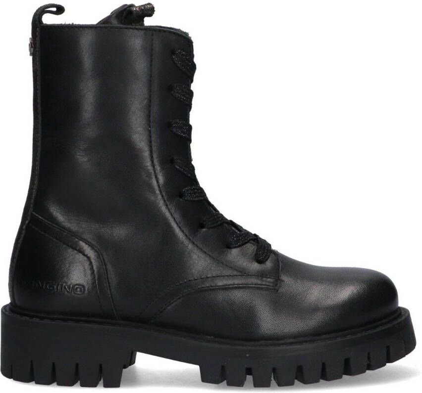 Vingino VIN825581-589 Meisjes Biker Boots Zwart Leer Veters - Foto 2