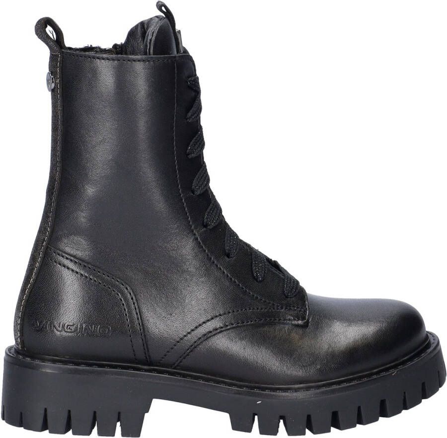 Vingino VIN825581-589 Meisjes Biker Boots Zwart Leer Veters - Foto 3