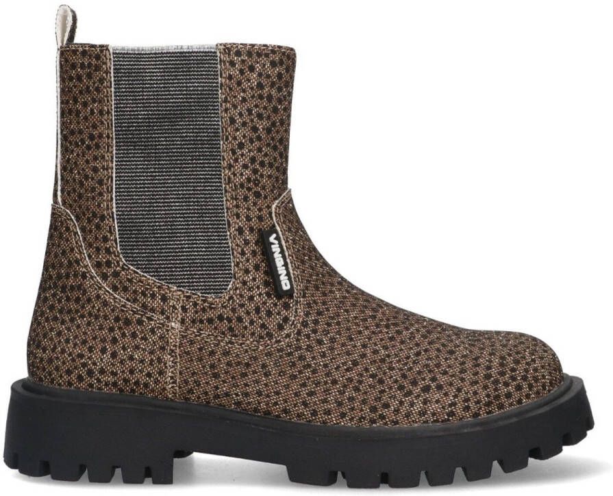 Vingino VIN825595-797 Meisjes Chelsea Boots Beige Imitatieleer Ritssluiting