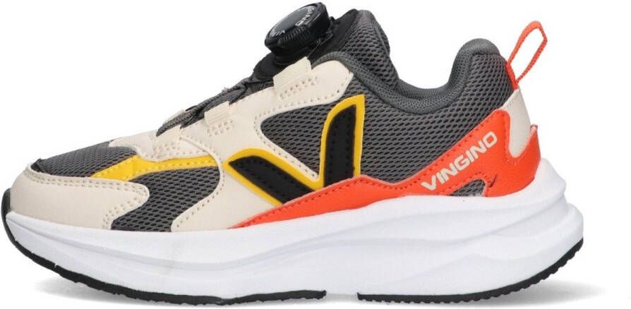 Vingino VIN825601-384 Jongens Lage Sneakers Grijs Leer Draaisluiting