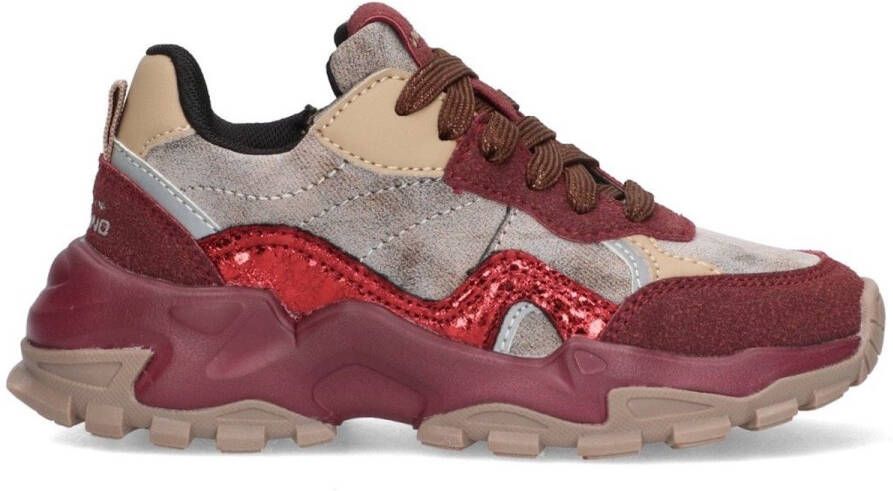 Vingino VIN825621-314 Meisjes Lage Sneakers Bruin Leer Veters