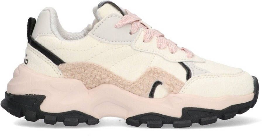 Vingino VIN825621-406 Meisjes Lage Sneakers Beige Leer Veters