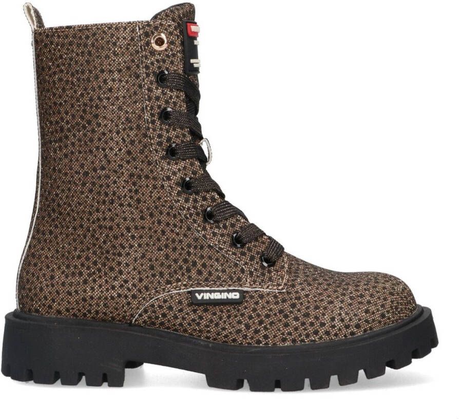 Vingino VIN825691-797 Meisjes Biker Boots Beige Imitatieleer Veters
