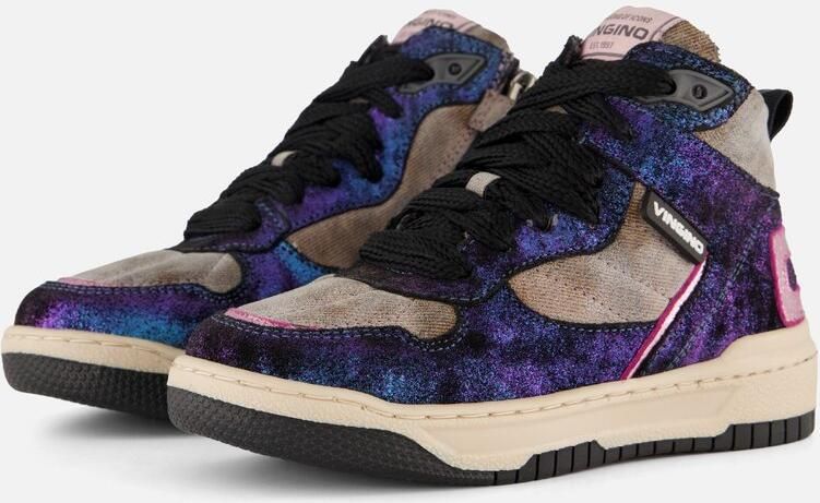 Vingino VIN825556-998 Meisjes Hoge Sneakers Multicolor Leer Veters - Foto 5