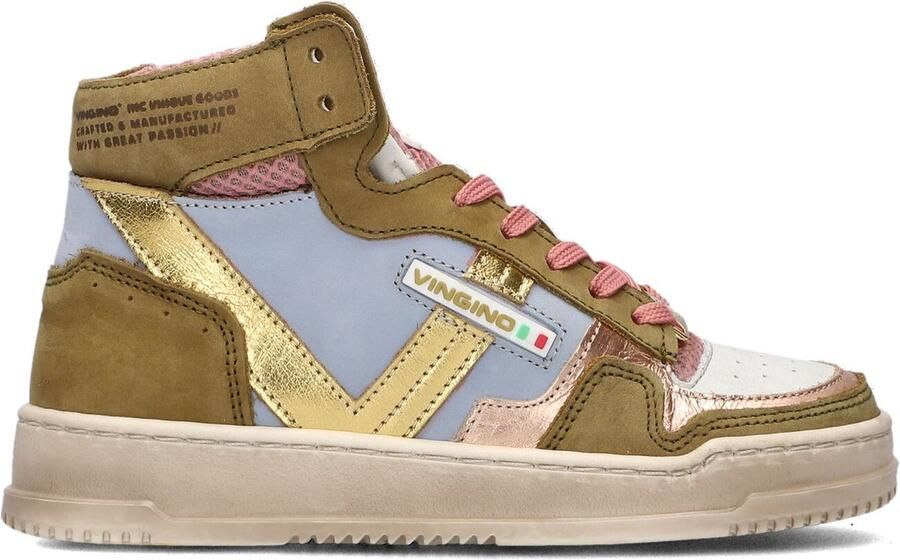 Vingino Daizy Mid Hoge sneakers Leren Sneaker Meisjes Groen