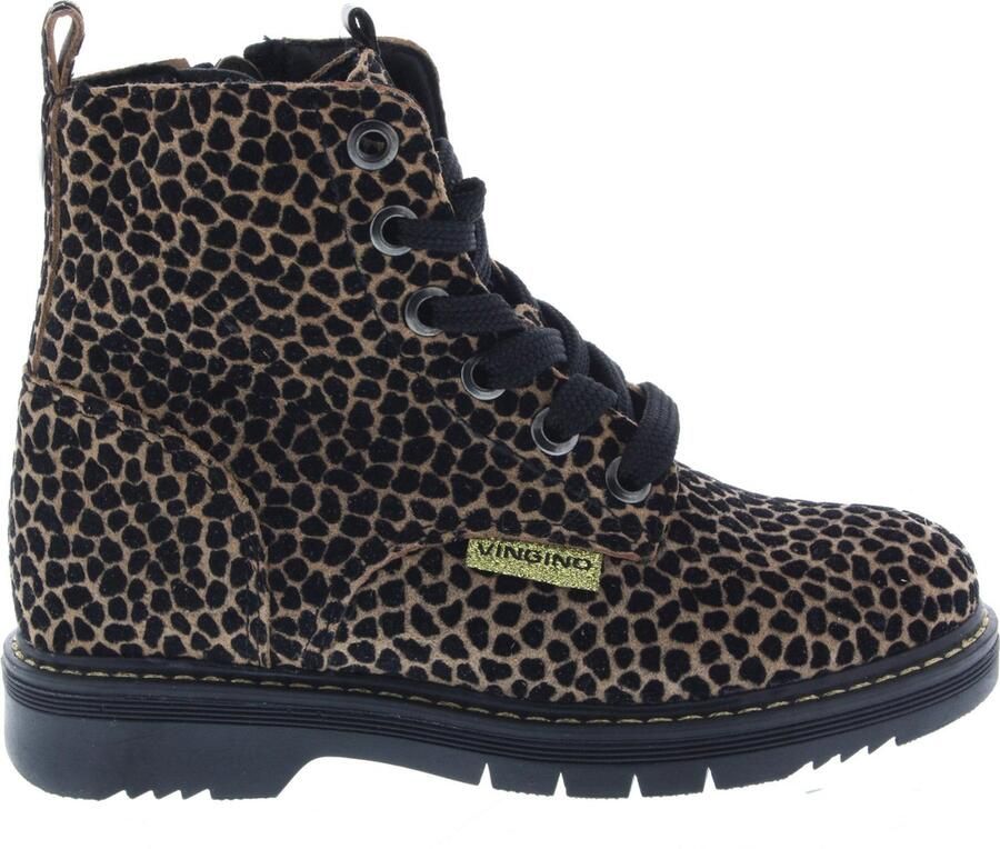 Vingino Dory Veterboot Meisjes Beige Multi Zwart