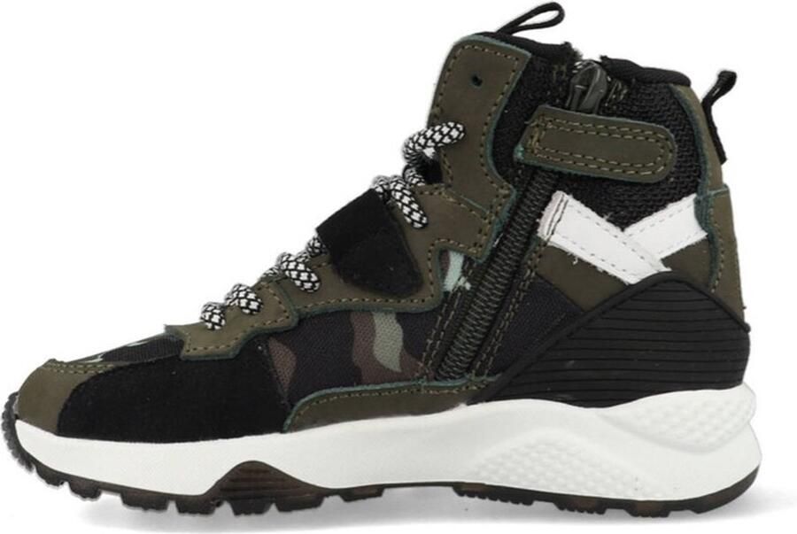 Vingino Gio Mid hoge leren sneakers legergroen - Foto 2