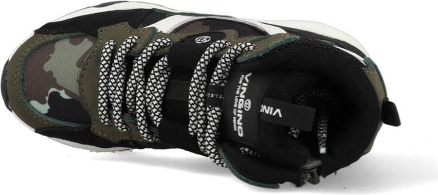 Vingino Gio Mid hoge leren sneakers legergroen - Foto 4