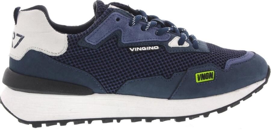 Vingino Jongens Veterschoenen & Klitteband Baggio Night Blue Sneaker Blauw