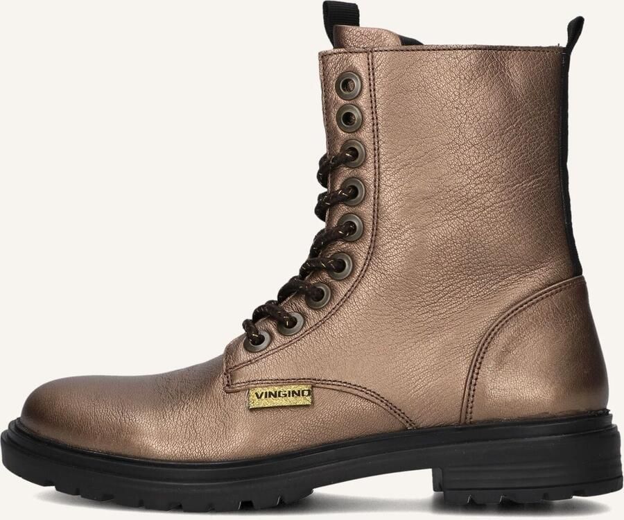 Vingino Julia leren veterboots brons