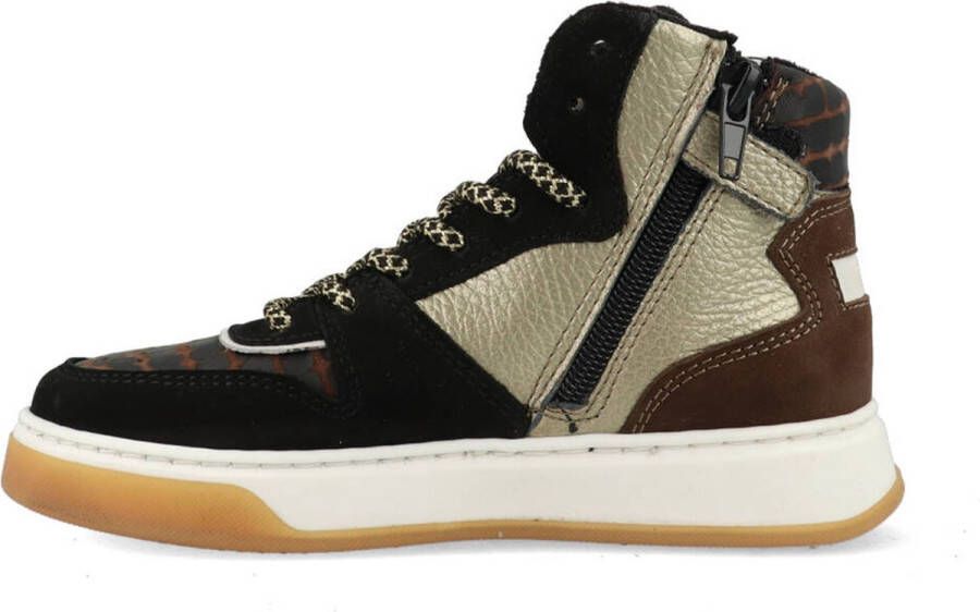 Vingino Senne Mid Premium leren sneakers zwart multi - Foto 6