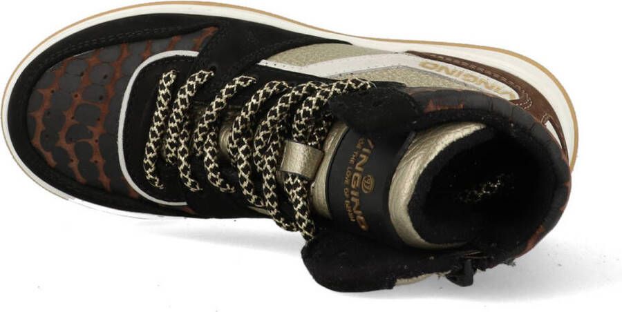 Vingino Senne Mid Premium leren sneakers zwart multi - Foto 7