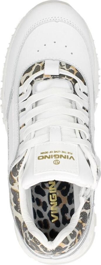 Vingino Fenna leren chunky sneakers met panterprint wit - Foto 19
