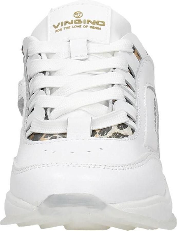 Vingino Fenna leren chunky sneakers met panterprint wit - Foto 8