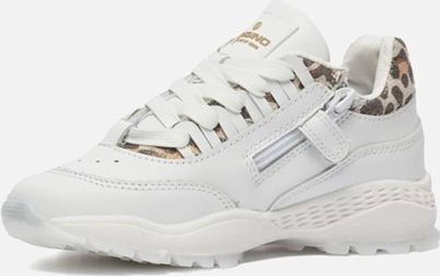 Vingino Fenna leren chunky sneakers met panterprint wit - Foto 12