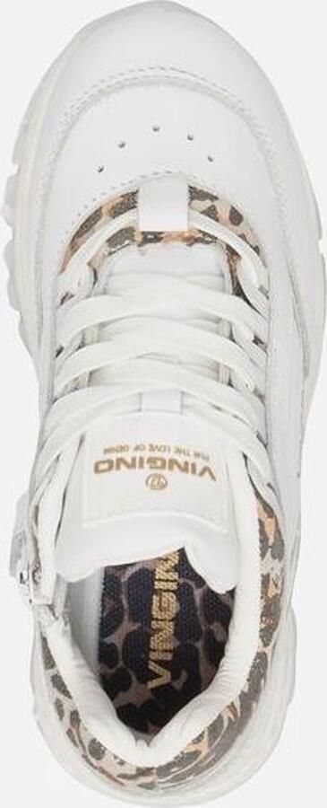 Vingino Fenna leren chunky sneakers met panterprint wit - Foto 17