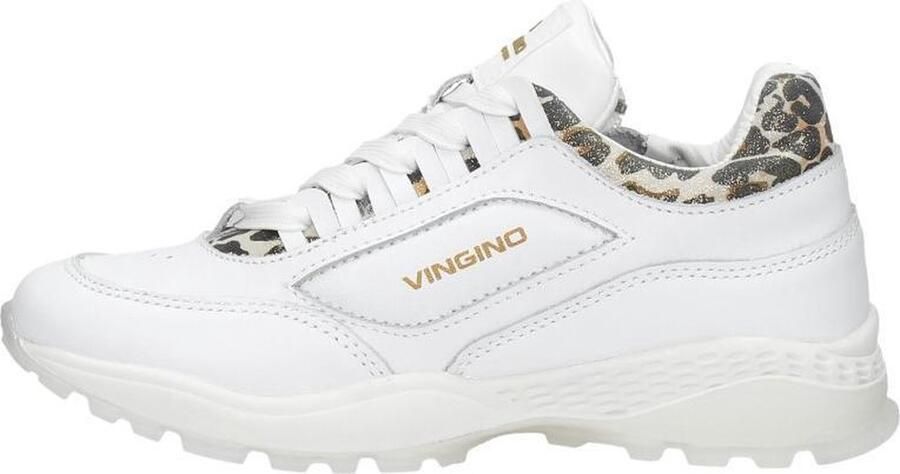 Vingino Fenna leren chunky sneakers met panterprint wit - Foto 16
