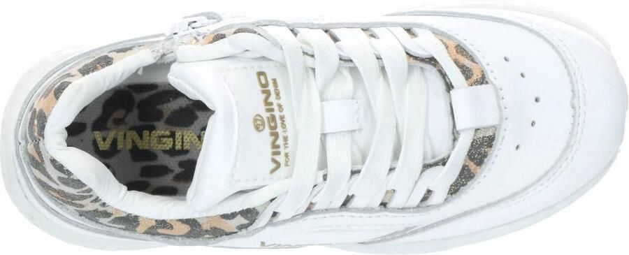 Vingino Fenna leren chunky sneakers met panterprint wit - Foto 18