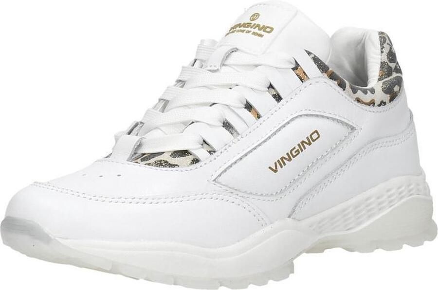 Vingino Fenna leren chunky sneakers met panterprint wit - Foto 11