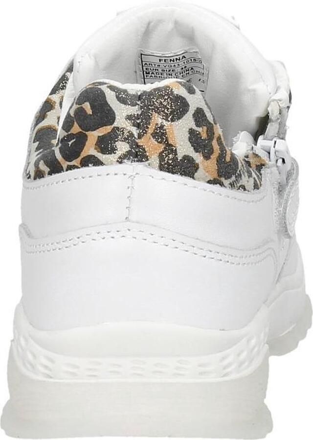 Vingino Fenna leren chunky sneakers met panterprint wit - Foto 9