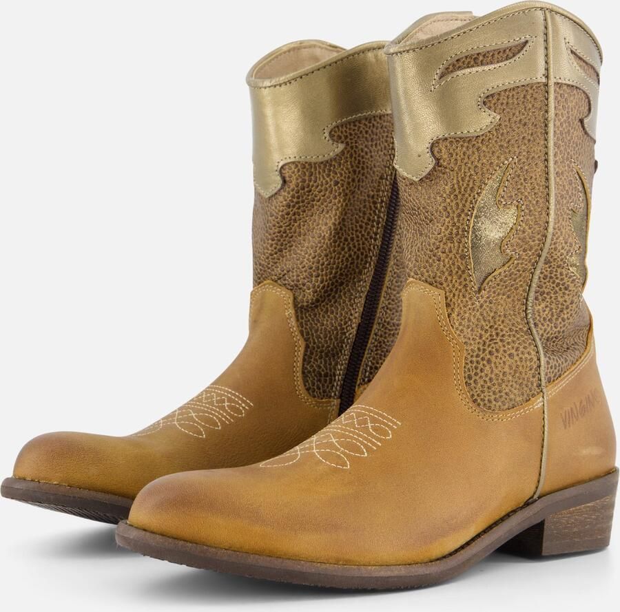 VINGINO Vera Xhi leren cowboylaarzen cognac Bruin Meisjes Leer Meerkleurig 28 - Foto 2