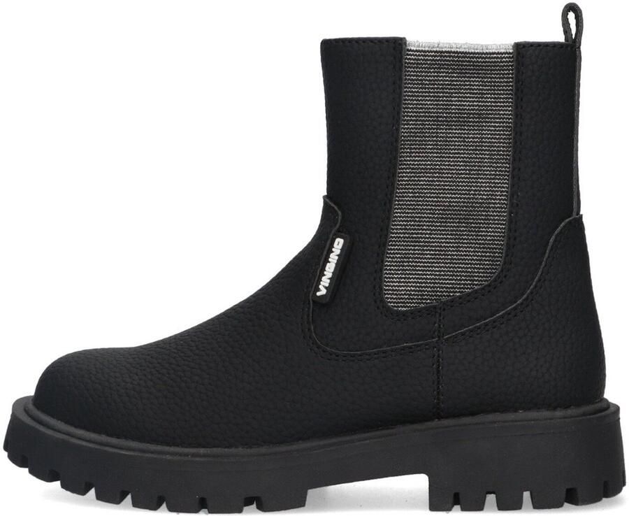 Vingino VIN825595-789 Meisjes Chelsea Boots Zwart Imitatieleer Ritssluiting