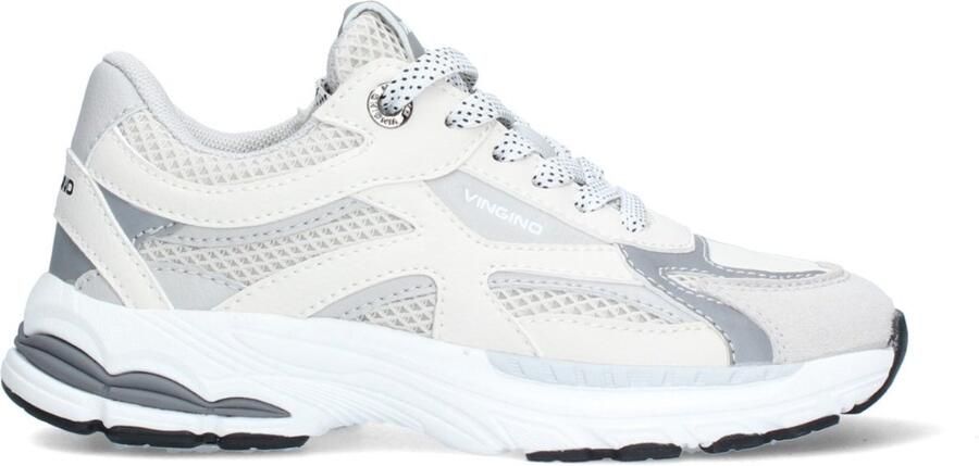 Vingino VIN826030-701 Jongens Lage Sneakers Beige Leer Veters