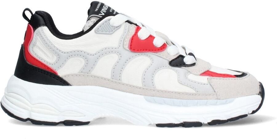 Vingino VIN826031-706 Jongens Lage Sneakers Rood Leer Veters